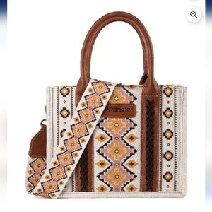 Wrangler Aztec Tote Bag for Women Boho Shoulder Purses and Handbags, Coffee NWOT